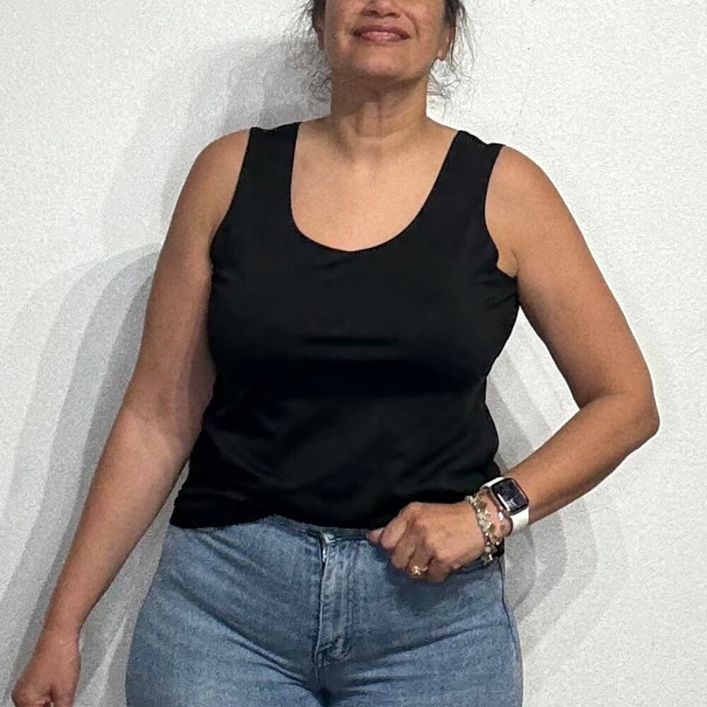 Chico's Black Sleeveless Fitted Cami Sz 2/L